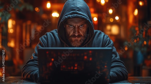 Anonymous Hacker with Hooded Sweatshirt Programming