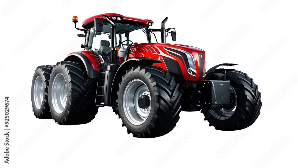 Obraz premium red tractor isolated on white