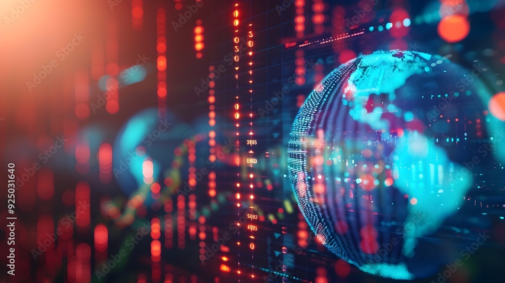 Global Digital Financial Network Symbolizing Growth and Savings Innovation Global Digital Financial Network Symbolizing Growth and Savings Innovation