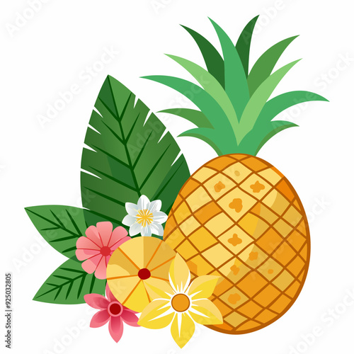 pineapple on a white