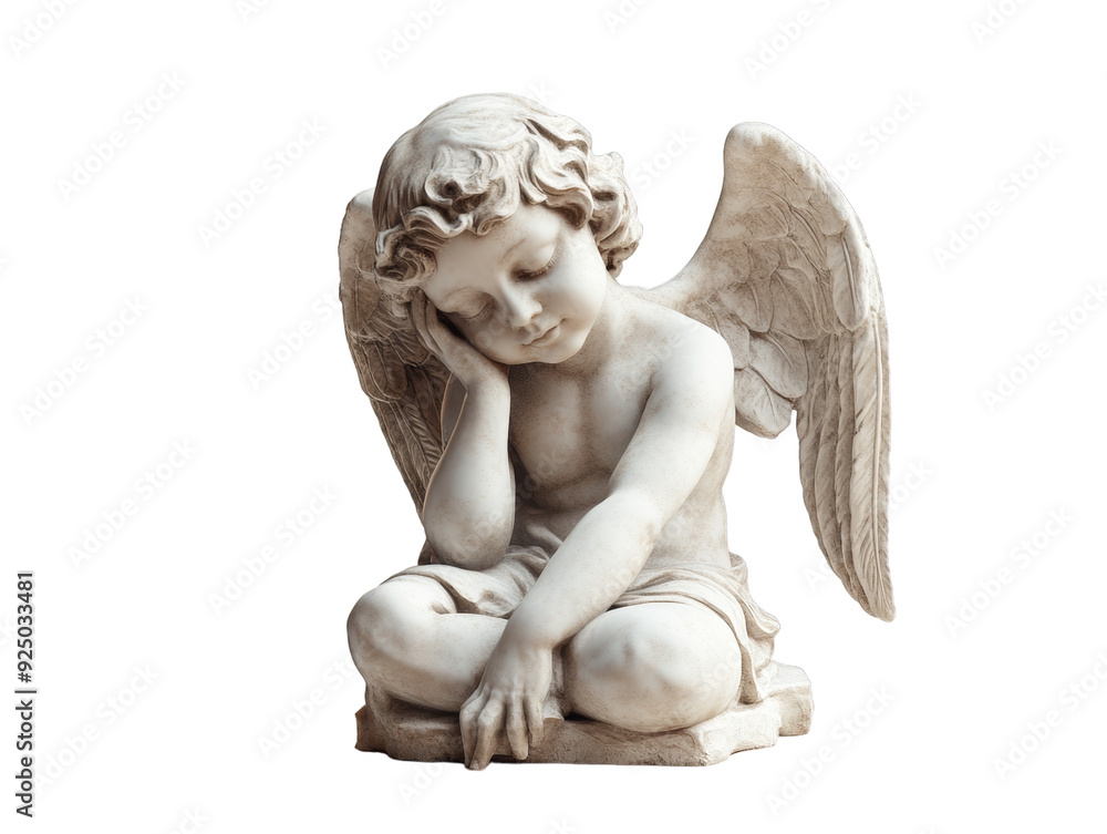 Obraz premium Ancient marble greek sculpture isolated on transparent background
