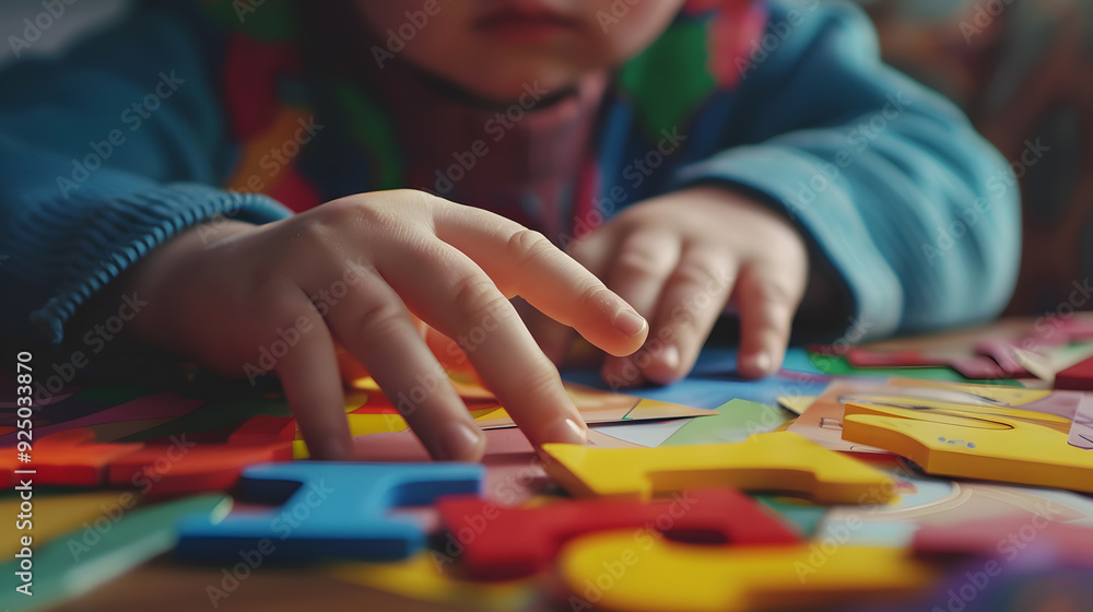 boy arranging vibrant puzzle pieces on a table boy arranging vibrant puzzle pieces on a table