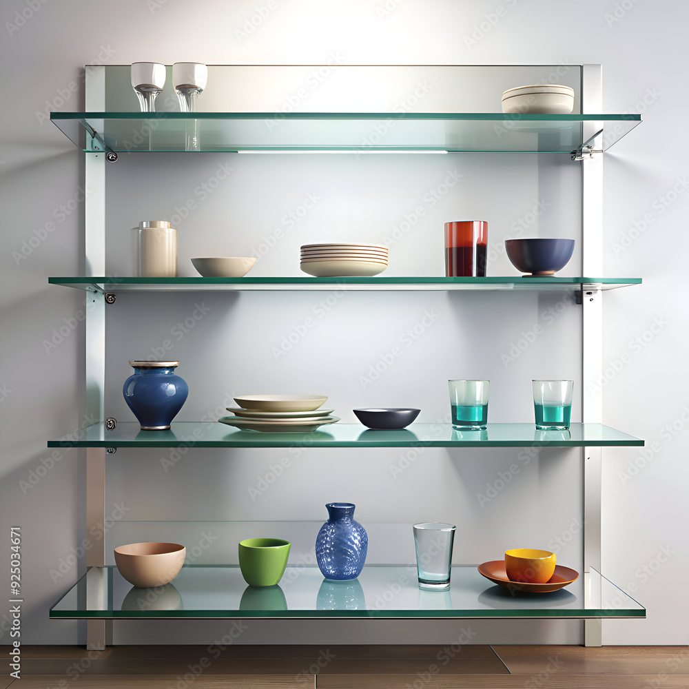 Glass Wall Shelves Isolated Glass Wall Shelves Isolated