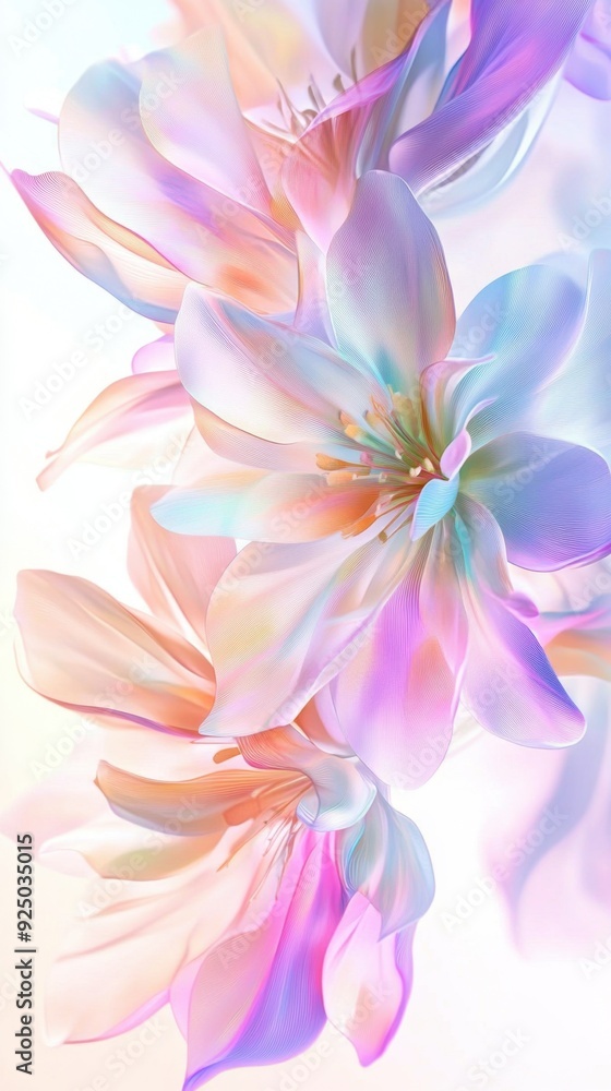 Fototapeta premium Delicate pastel flowers creating a beautiful floral background