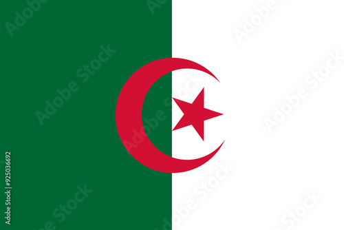 algeria flag, algerian flag - vector illustration