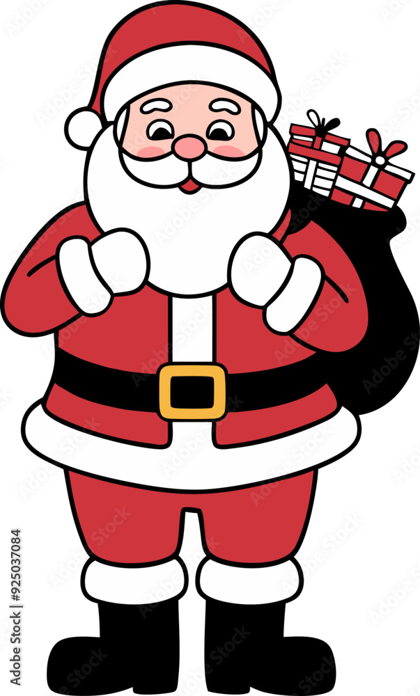 Vector illustration of a minimalist Santa Claus in a stylized, modern cartoon design. Vector illustration of a minimalist Santa Claus in a stylized, modern cartoon design.