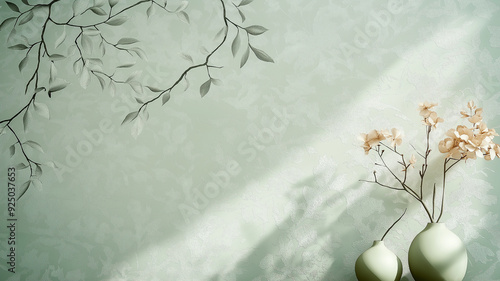 Elegant Interior with Vases and Flowers