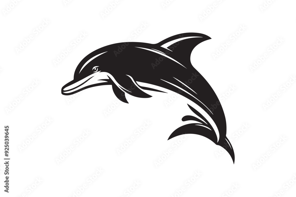 Naklejka premium Dolphin silhouette vector illustration