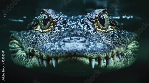 Wallpaper Mural A crocodile submerged in water, with only its eyes and snout visible, showcasing the stealth and patience of reptilian hunters. Torontodigital.ca