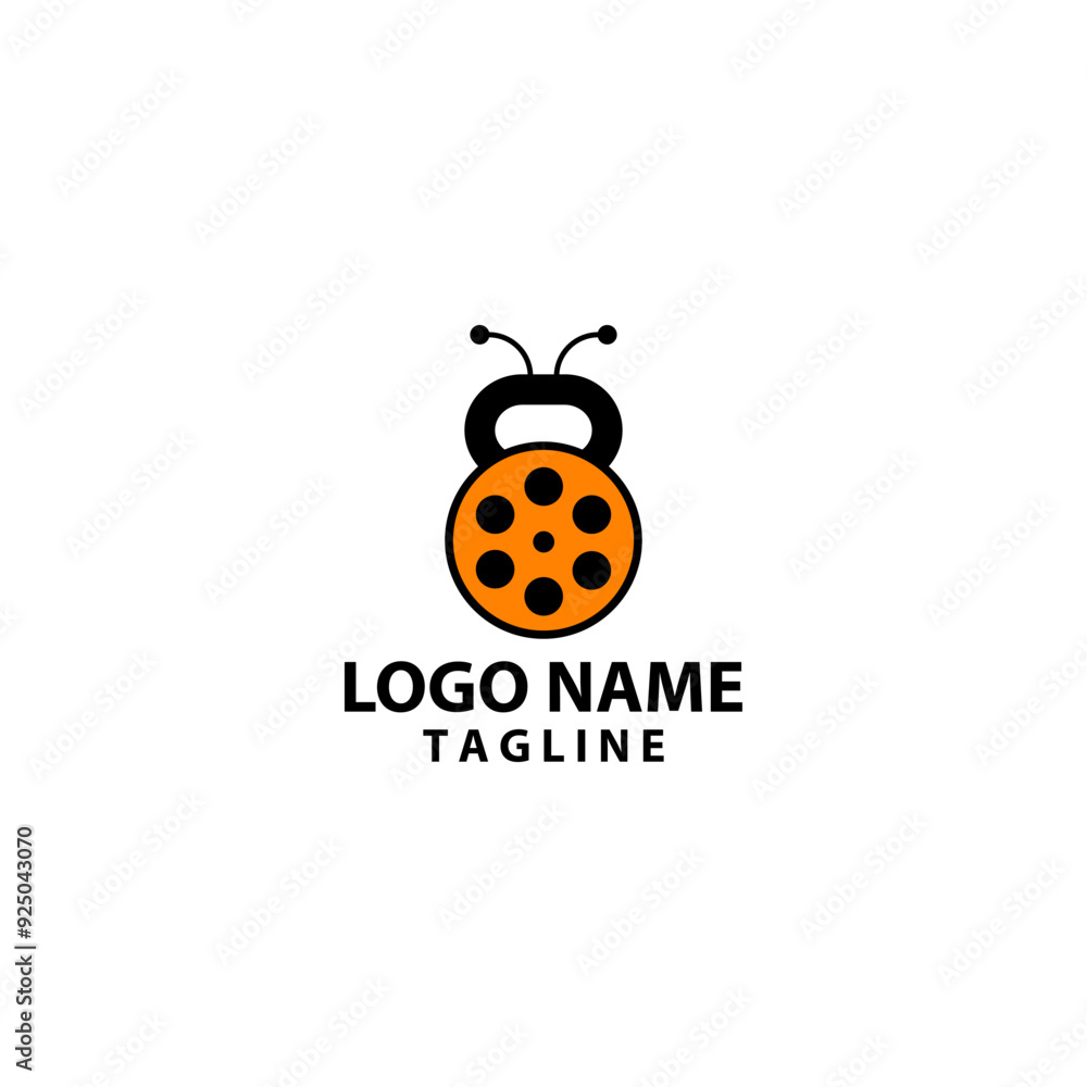 Fototapeta premium dumbbells bug logo design vector