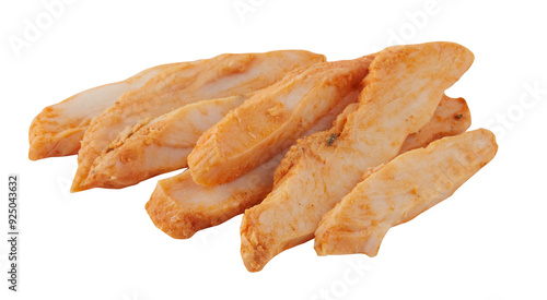 Chicken breast slices cut out isolated transparent background