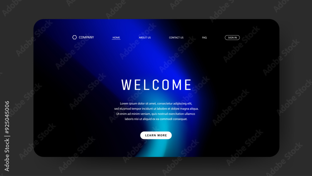 Abstract wave futuristic design of landing page. retro gradient mesh website design Abstract wave futuristic design of landing page. retro gradient mesh website design