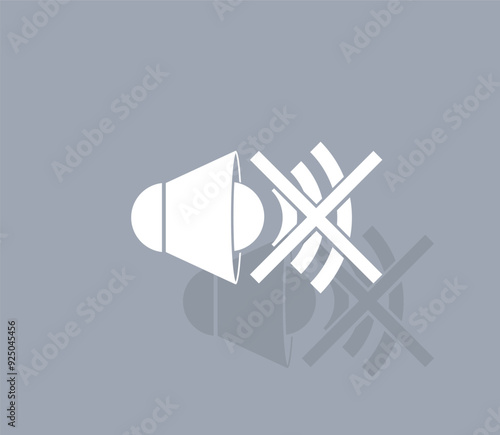Vector icon of white color with shadow on gray background
