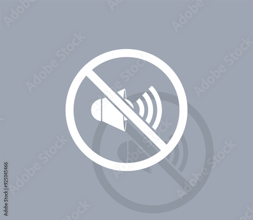 Vector icon of white color with shadow on gray background