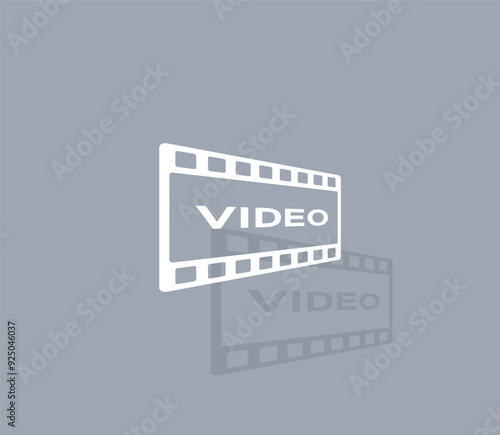 Vector icon of white color with shadow on gray background