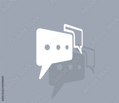 Vector icon of white color with shadow on gray background