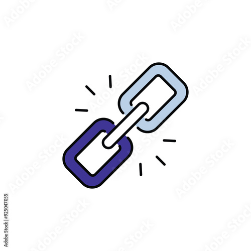 Linkage icon design with white background stock illustration