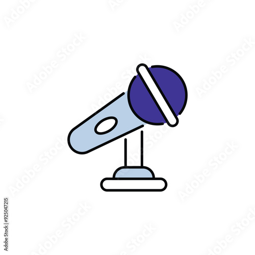 Singing Mic icon design with white background stock illustration