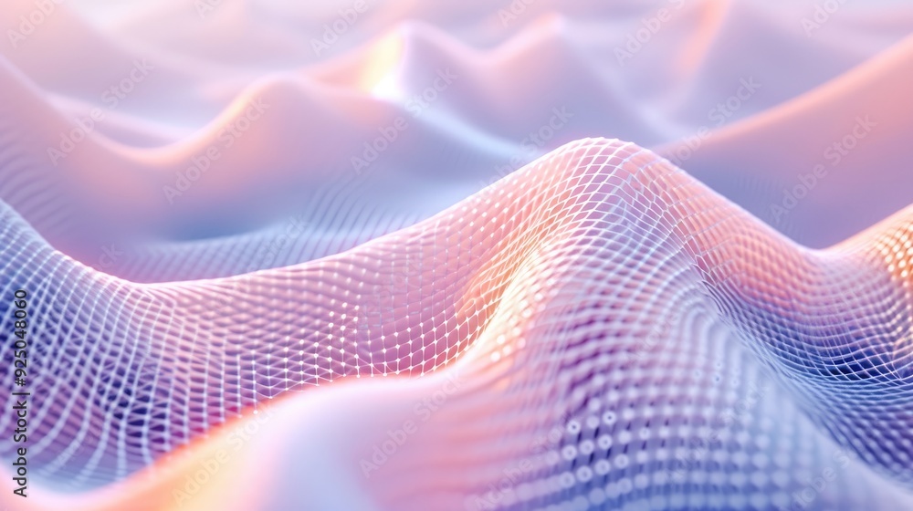 Flowing orange and purple wavy fabric with mesh textured for wallpaper background Flowing orange and purple wavy fabric with mesh textured for wallpaper background