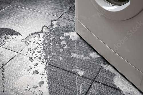 Quadro su tela Top view a breakdown of a household washing machine.