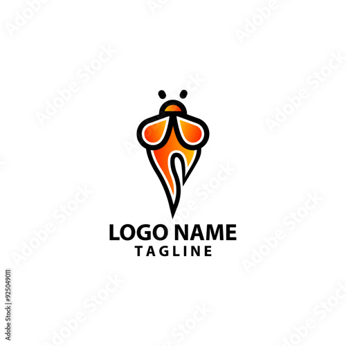 firefly fire logo design vector