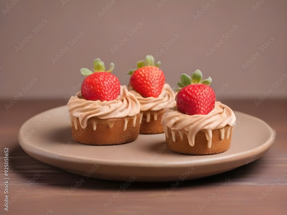 Photo cupcakes with cream Photo cupcakes with cream