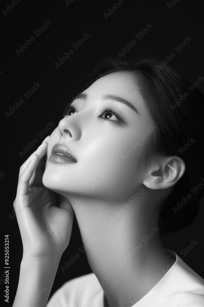 Female model poses with a confident and elegant expression, enhancing the artistic quality of the image. This high-resolution portrait captures her beauty in a luxurious fashion setting. Female model poses with a confident and elegant expression, enhancing the artistic quality of the image. This high-resolution portrait captures her beauty in a luxurious fashion setting.