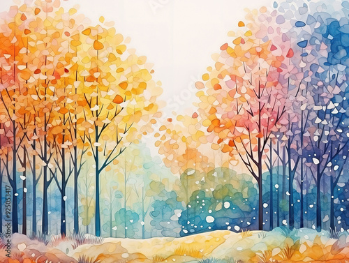 Hand painted watercolor nature background