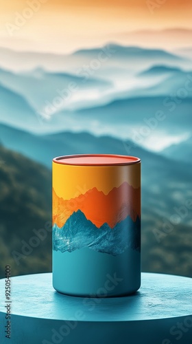 A mountain range is shown in the background of a photo of a colorful photo