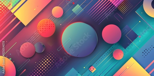 Abstract colorful background with geometrical, liquid, wavy shapes in blue, pink and purple. Futuristic, empty banner wallpaper pattern. Creative technology background concept.