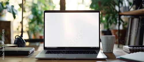 Wallpaper Mural close-up photo of white screen of a laptop for text ads Torontodigital.ca