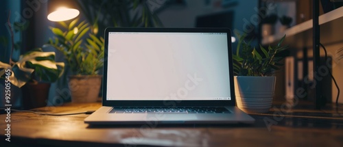 Wallpaper Mural close-up photo of white screen of a laptop for text ads Torontodigital.ca