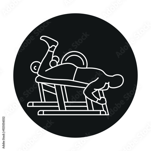 Leg Curls line icon. Vector isolated element.