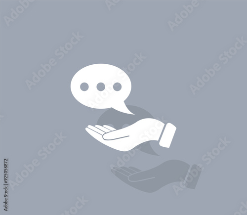 Vector icon of white color with shadow on gray background