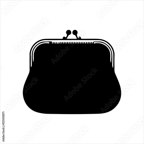 Purse silhouette vector illustration on white background 