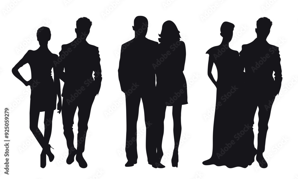 Multiple images of a couple in love, Vector illustration. Multiple images of a couple in love, Vector illustration.