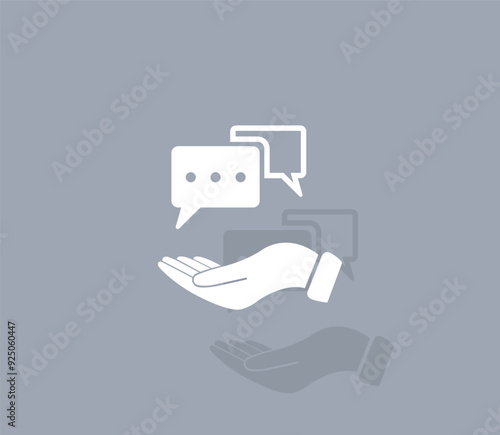 Vector icon of white color with shadow on gray background