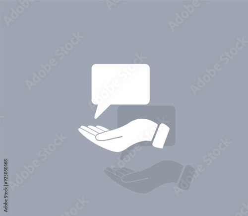 Vector icon of white color with shadow on gray background
