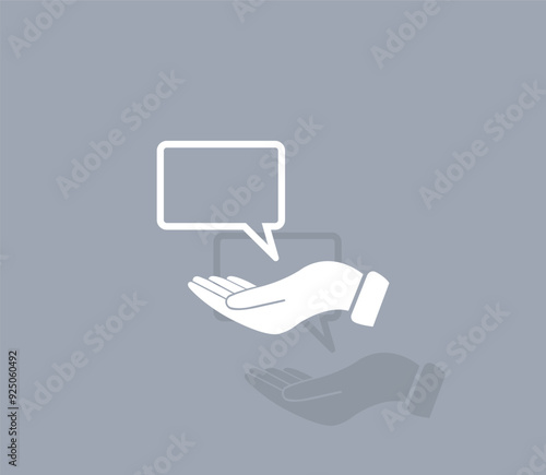 Vector icon of white color with shadow on gray background