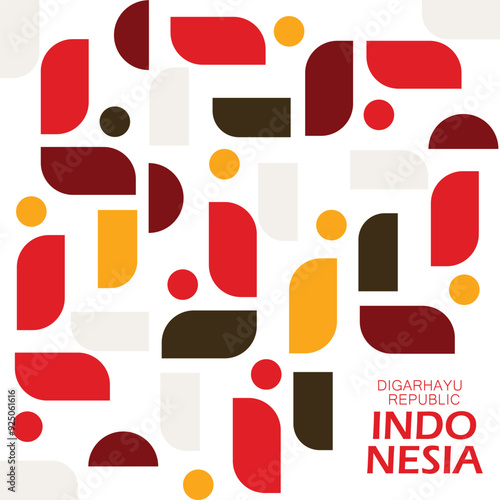 background pattern geometric abstract Indonesian celebrities birthday 17 August. vector illustration. Independence day and spirit 