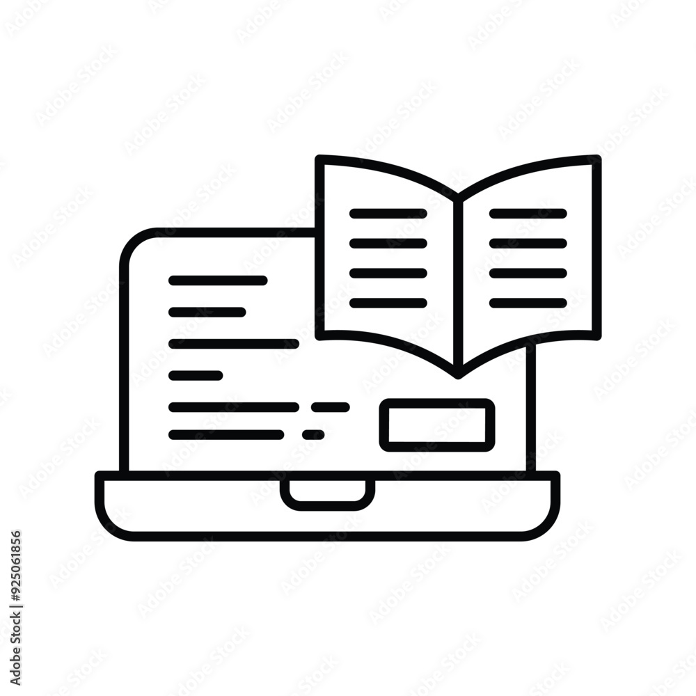 ebook line icon with white background vector stock illustration ebook line icon with white background vector stock illustration