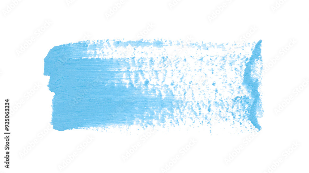 Fototapeta premium Light blue brush strokes on a transparent background.