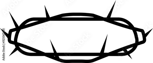 Crown thorn icon. Silhouette style.