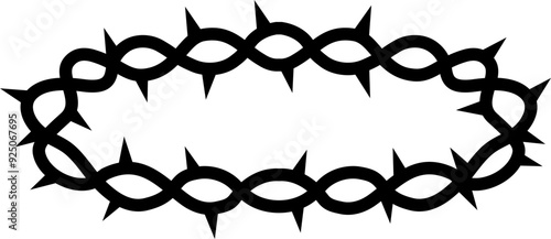 Thorn crown icon. Silhouette style.