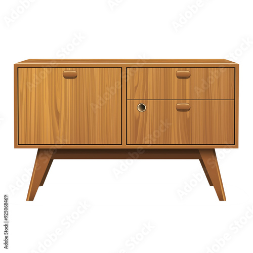 3d vector wooden buffet, PNG, transparent back, Ai Generated Images