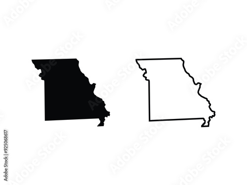 Missouri maps vector isolated on a transparent background