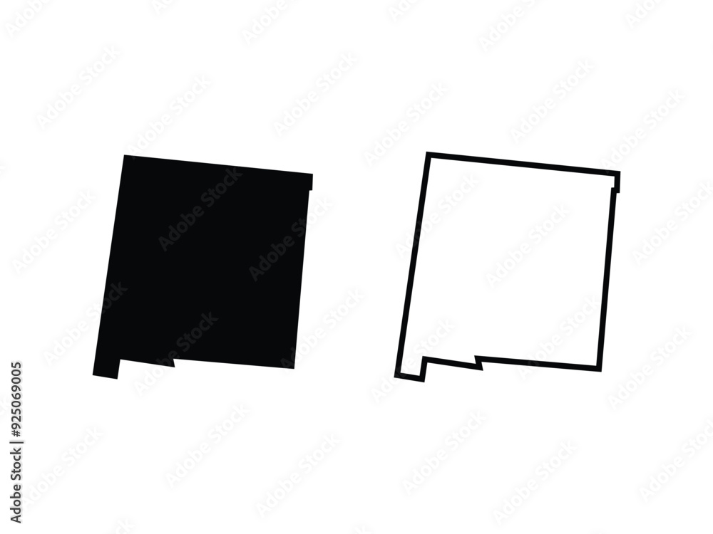 New Mexico maps vector isolated on a transparent background New Mexico maps vector isolated on a transparent background