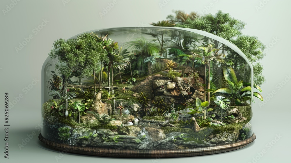Miniature Ecosystem in a Glass Dome Miniature Ecosystem in a Glass Dome