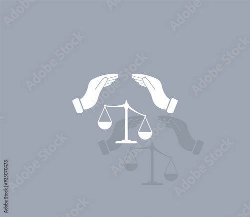 Vector icon of white color with shadow on gray background