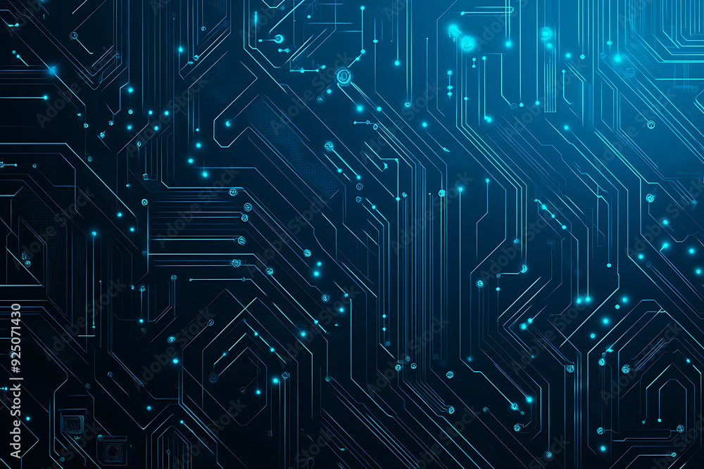 Futuristic vector illustration of a blue circuit board with intricate digital tech elements, perfect for advanced technology backgrounds. Futuristic vector illustration of a blue circuit board with intricate digital tech elements, perfect for advanced technology backgrounds.